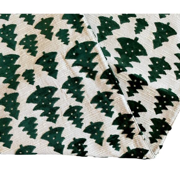 Green Velvet Christmas Tree Table Runner 16x90 Made in Belgium New - Picture 3 of 12